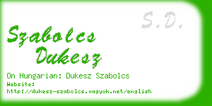 szabolcs dukesz business card